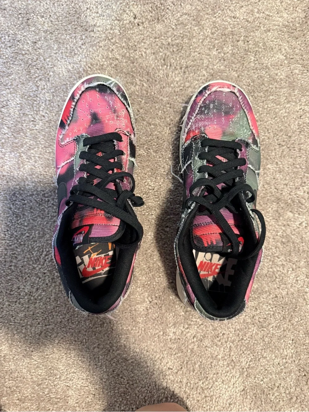 Nike Men’s Black Swoosh Pink & Purple Tie-Dye Sneakers